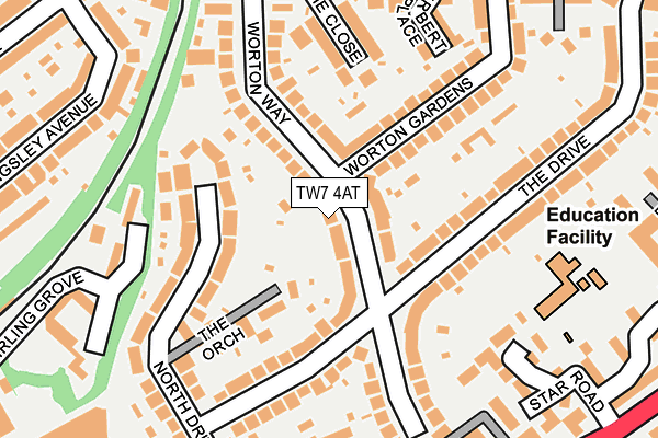 TW7 4AT map - OS OpenMap – Local (Ordnance Survey)