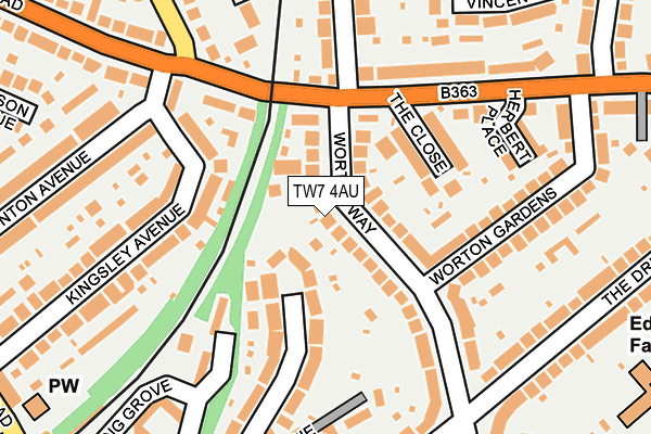 TW7 4AU map - OS OpenMap – Local (Ordnance Survey)