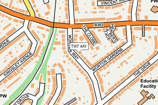TW7 4AY map - OS OpenMap – Local (Ordnance Survey)