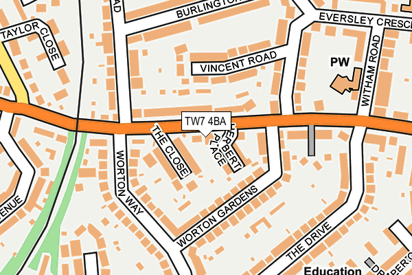 TW7 4BA map - OS OpenMap – Local (Ordnance Survey)