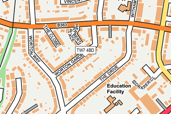 TW7 4BD map - OS OpenMap – Local (Ordnance Survey)