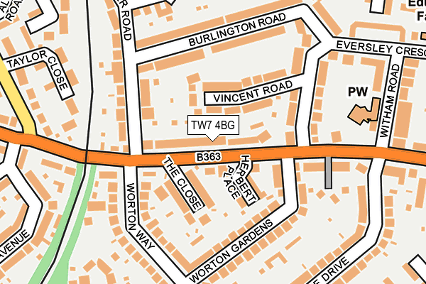TW7 4BG map - OS OpenMap – Local (Ordnance Survey)