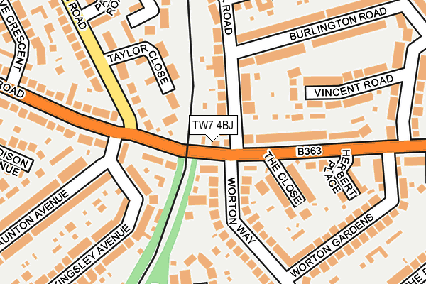 TW7 4BJ map - OS OpenMap – Local (Ordnance Survey)
