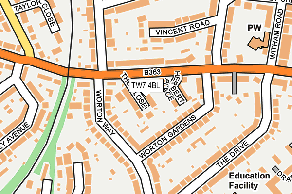 TW7 4BL map - OS OpenMap – Local (Ordnance Survey)