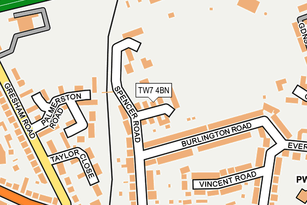 TW7 4BN map - OS OpenMap – Local (Ordnance Survey)