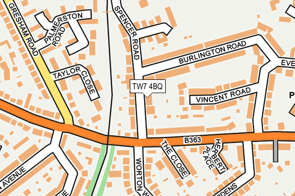 TW7 4BQ map - OS OpenMap – Local (Ordnance Survey)