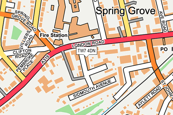 TW7 4DN map - OS OpenMap – Local (Ordnance Survey)