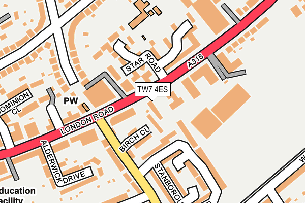 TW7 4ES map - OS OpenMap – Local (Ordnance Survey)