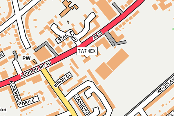 TW7 4EX map - OS OpenMap – Local (Ordnance Survey)