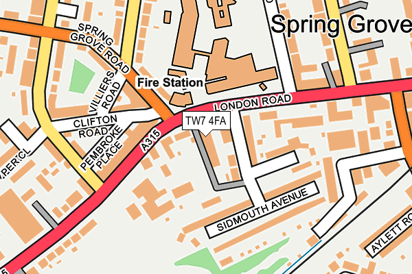 TW7 4FA map - OS OpenMap – Local (Ordnance Survey)