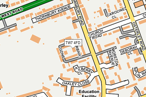 TW7 4FD map - OS OpenMap – Local (Ordnance Survey)
