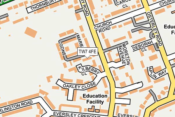 TW7 4FE map - OS OpenMap – Local (Ordnance Survey)