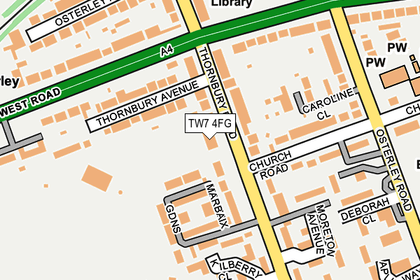 TW7 4FG map - OS OpenMap – Local (Ordnance Survey)
