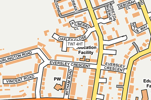 TW7 4HT map - OS OpenMap – Local (Ordnance Survey)