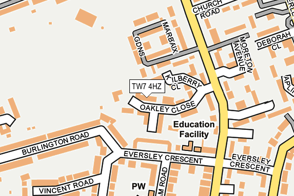 TW7 4HZ map - OS OpenMap – Local (Ordnance Survey)