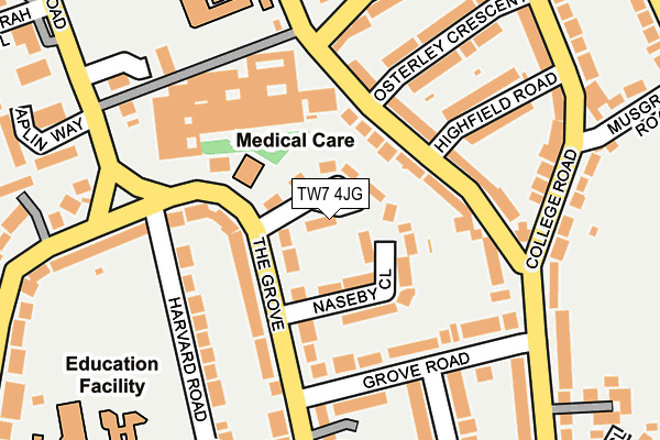TW7 4JG map - OS OpenMap – Local (Ordnance Survey)