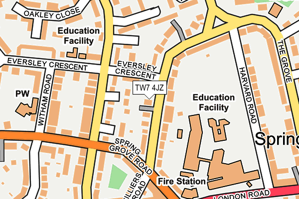TW7 4JZ map - OS OpenMap – Local (Ordnance Survey)