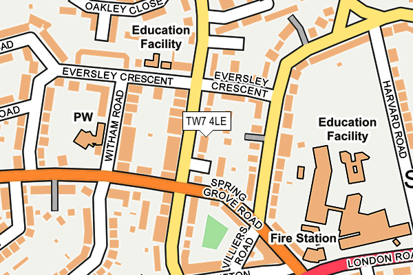 TW7 4LE map - OS OpenMap – Local (Ordnance Survey)