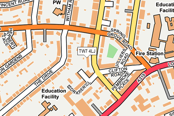 TW7 4LJ map - OS OpenMap – Local (Ordnance Survey)