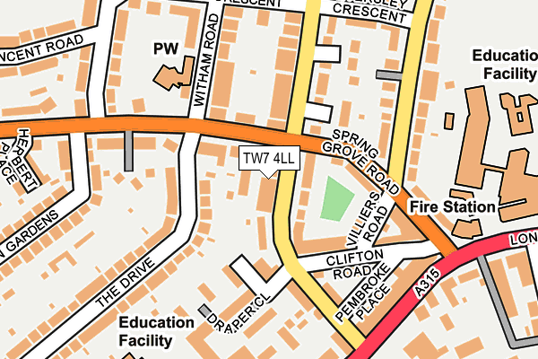 TW7 4LL map - OS OpenMap – Local (Ordnance Survey)