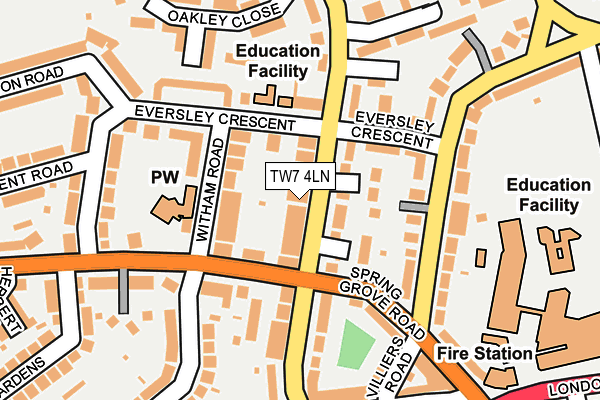 TW7 4LN map - OS OpenMap – Local (Ordnance Survey)