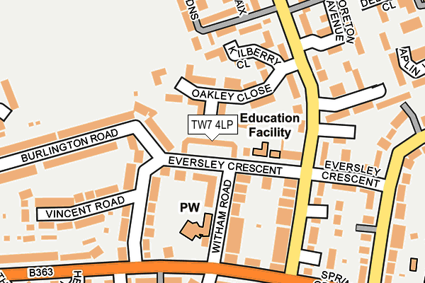 TW7 4LP map - OS OpenMap – Local (Ordnance Survey)