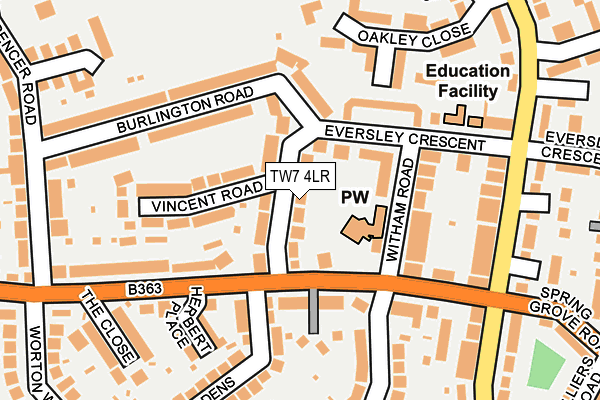 TW7 4LR map - OS OpenMap – Local (Ordnance Survey)
