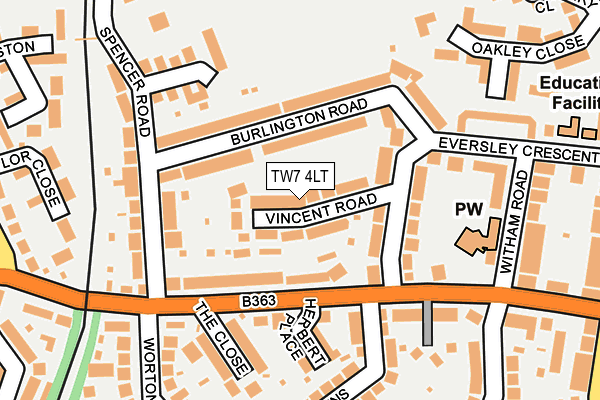 TW7 4LT map - OS OpenMap – Local (Ordnance Survey)