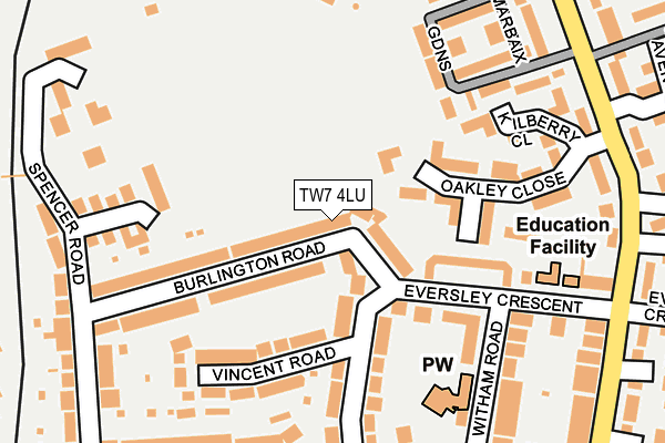 TW7 4LU map - OS OpenMap – Local (Ordnance Survey)