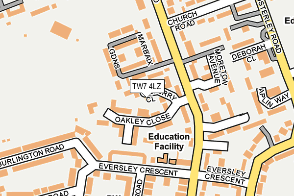 TW7 4LZ map - OS OpenMap – Local (Ordnance Survey)