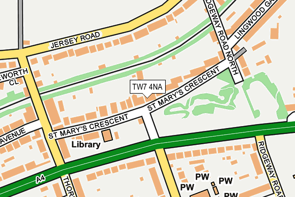 TW7 4NA map - OS OpenMap – Local (Ordnance Survey)