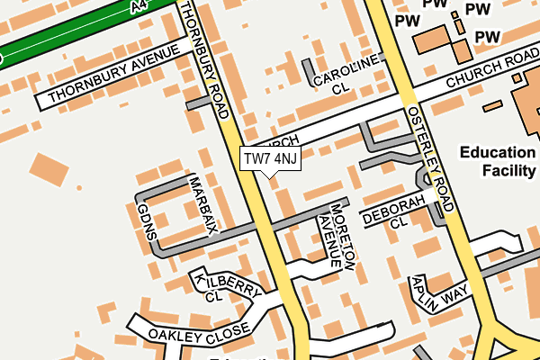 TW7 4NJ map - OS OpenMap – Local (Ordnance Survey)