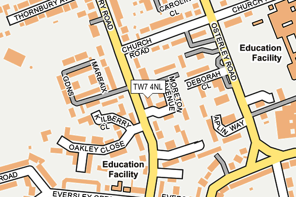 TW7 4NL map - OS OpenMap – Local (Ordnance Survey)