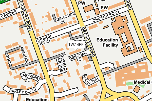 TW7 4PF map - OS OpenMap – Local (Ordnance Survey)