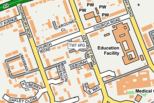 TW7 4PG map - OS OpenMap – Local (Ordnance Survey)