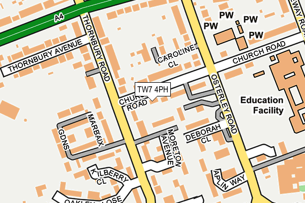 TW7 4PH map - OS OpenMap – Local (Ordnance Survey)