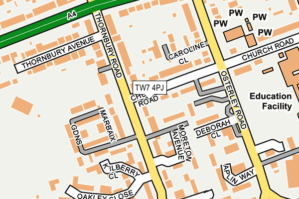 TW7 4PJ map - OS OpenMap – Local (Ordnance Survey)