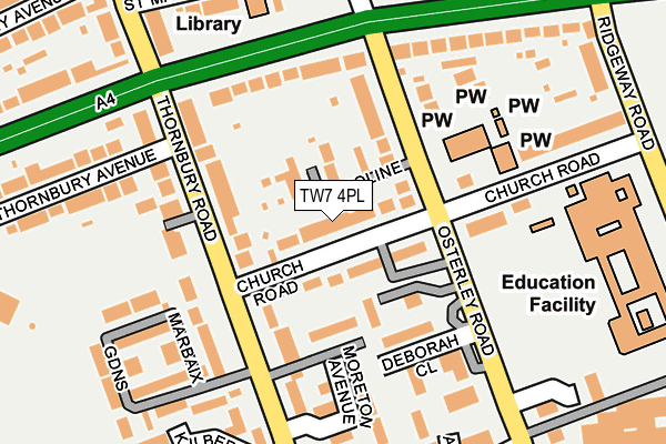TW7 4PL map - OS OpenMap – Local (Ordnance Survey)
