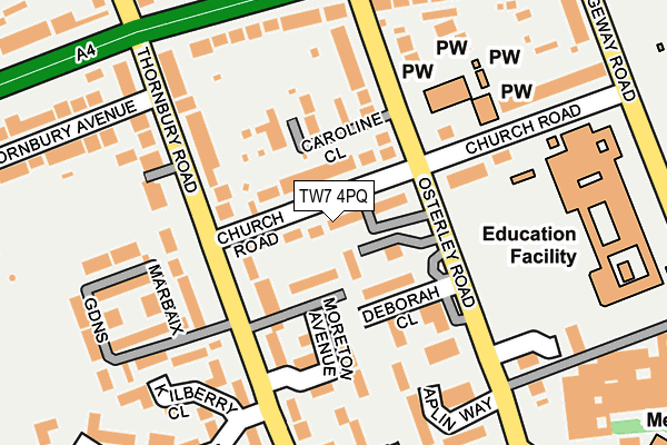 TW7 4PQ map - OS OpenMap – Local (Ordnance Survey)