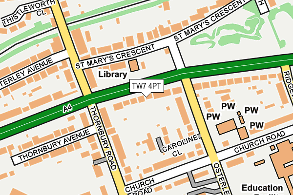 TW7 4PT map - OS OpenMap – Local (Ordnance Survey)