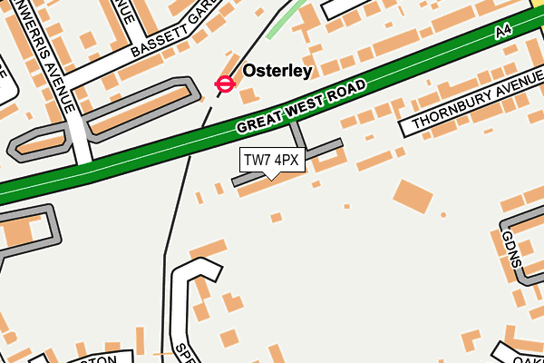 TW7 4PX map - OS OpenMap – Local (Ordnance Survey)