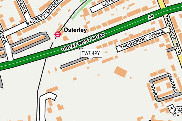 TW7 4PY map - OS OpenMap – Local (Ordnance Survey)