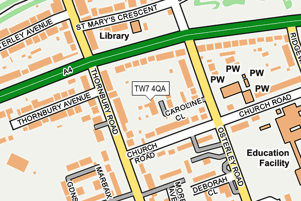 TW7 4QA map - OS OpenMap – Local (Ordnance Survey)