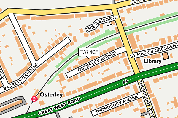 TW7 4QF map - OS OpenMap – Local (Ordnance Survey)