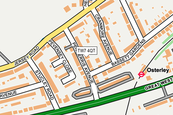 TW7 4QT map - OS OpenMap – Local (Ordnance Survey)
