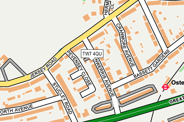 TW7 4QU map - OS OpenMap – Local (Ordnance Survey)