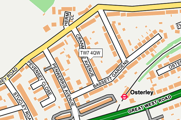 TW7 4QW map - OS OpenMap – Local (Ordnance Survey)