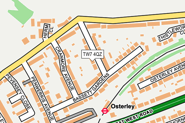 TW7 4QZ map - OS OpenMap – Local (Ordnance Survey)