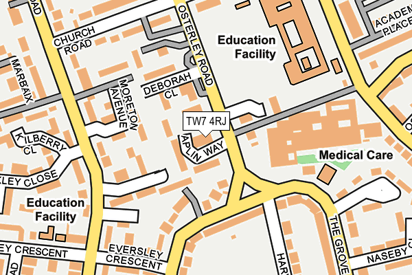 TW7 4RJ map - OS OpenMap – Local (Ordnance Survey)