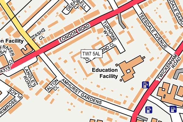 TW7 5AL map - OS OpenMap – Local (Ordnance Survey)
